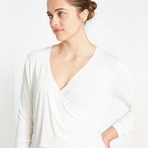 Universal Standard Liquid Jersey Two Way Long Sleeve Cross Top